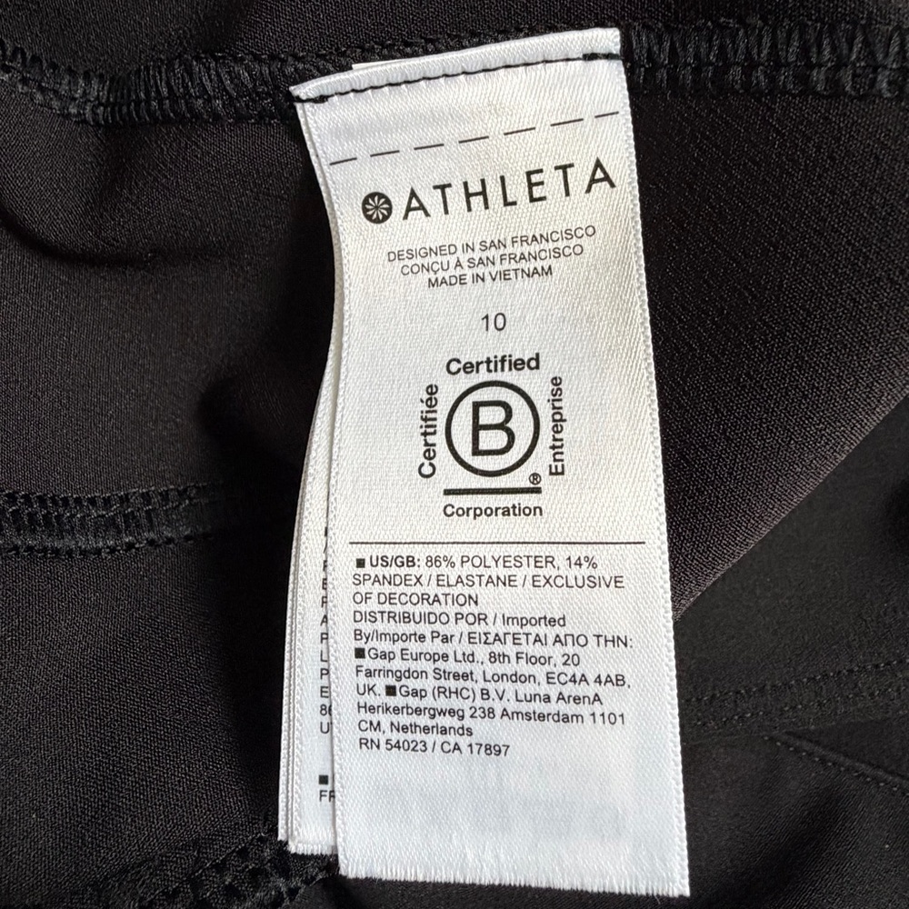 Athleta Endless Satin Side Stripe Pant Black Women's Size 10 High Rise Stretch - Picture 9 of 14